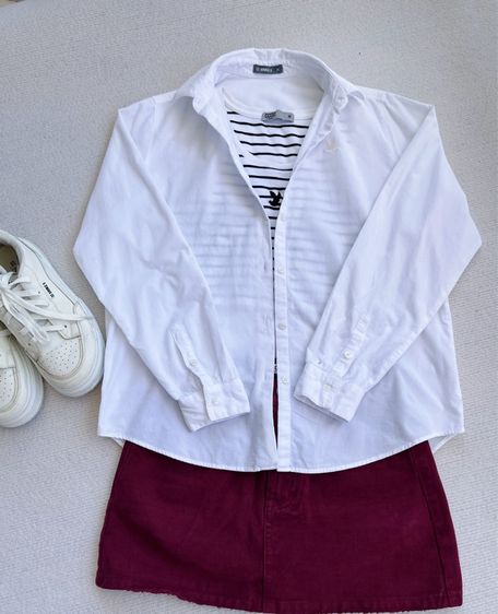 แขนยาว XS โอเวอร์เชิ้ต อื่นๆ เสื้อเชิ้ตสีขาว CC-OO