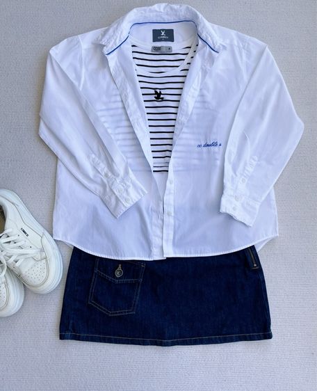 XS โอเวอร์เชิ้ต อื่นๆ เสื้อเชิ้ตแขนยาวสีขาว CC-OO