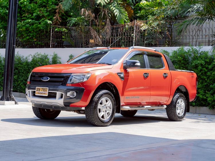 Ford Ranger 2015 2.2 Hi-Rider Wildtrak Pickup ดีเซล ไม่ติดแก๊ส เกียร์อัตโนมัติ ส้ม รูปที่ 3