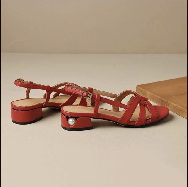 Dwarves Pearl Block Heel - รองเท้าหนังแกะแท้ ดีไซน์ระดับ Hi-End รูปที่ 2