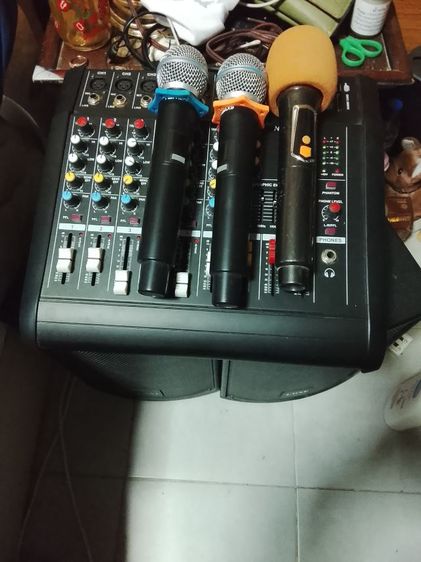 ชุดเครื่องเสียง power mix พร้อมลำโพงและไมค์ 3 ตัว เชื่อมต่อบลูธูทได้ รูปที่ 4