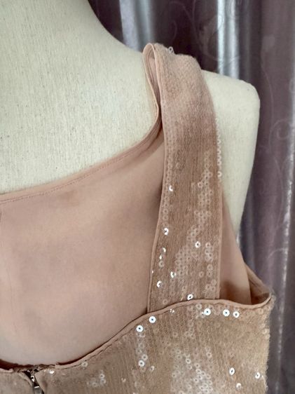 Used Lyn Around Crop Top Tank in Brown Sequin Size M Zippy backbone รูปที่ 5