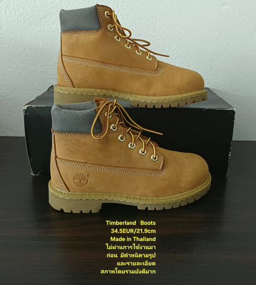 Timberland Boots For Children, Unisex 2.5US 34.5EU(21.9cm) ของแท้ มือ 2 สภาพไม่ผ่านการใช้งานมาก่อน, รองเท้า Timberland หนังแท้ พื้นเต็มสวย รูปที่ 14