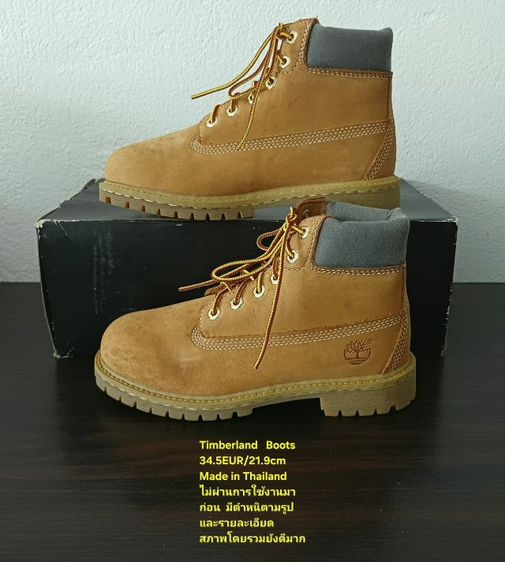 Timberland Boots For Children, Unisex 2.5US 34.5EU(21.9cm) ของแท้ มือ 2 สภาพไม่ผ่านการใช้งานมาก่อน, รองเท้า Timberland หนังแท้ พื้นเต็มสวย รูปที่ 15