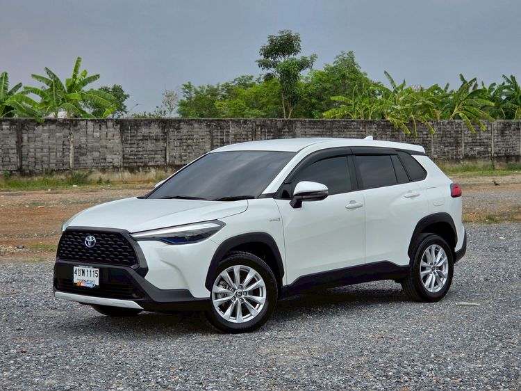 รถ Toyota Corolla Cross 1.8 Hybrid Smart สี ขาว