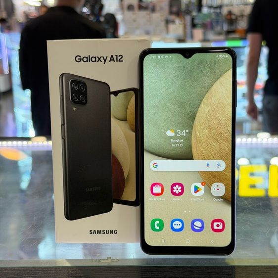 Galaxy A12 128 GB Samsung A12 สีดำ เครื่องศูนย์ สภาพสวยมาก หลังมีรอยเคส จอ6.5นิ้ว แรม4รอม128 กล้อง48ล้าน(4ตัว)😍😍