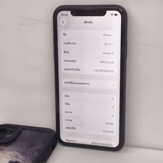 Phone 11 ความจุ 128GB จอ Liquid Retina 6.1" กล้องคู่ 12MP Face ID แบตเตอรี่ 69 เครื่องใช้งานปกติ รูปที่ 8