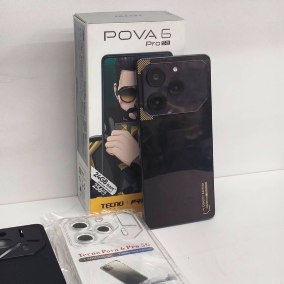 TECNO POVA 6 Pro 5G RAM 12GB ROM 256GB Dimensity 6080 กล้อง 108MP แบต 6000mAh เครื่องสภาพสวย รูปที่ 4