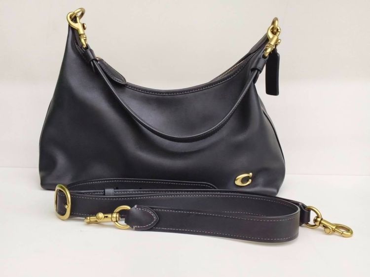ไม่ระบุ ดำ Coach Shoulder Bag หนังแท้ รุ่น C0091 พร้อมสายสะพาย + ถุงผ้า + ใบเสร็จ Shop ครบ