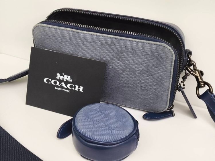 Coach Crossbody Signature Jacquard พร้อมกระเป๋าเหรียญ + ใบเสร็จ Shop แท้ รูปที่ 6