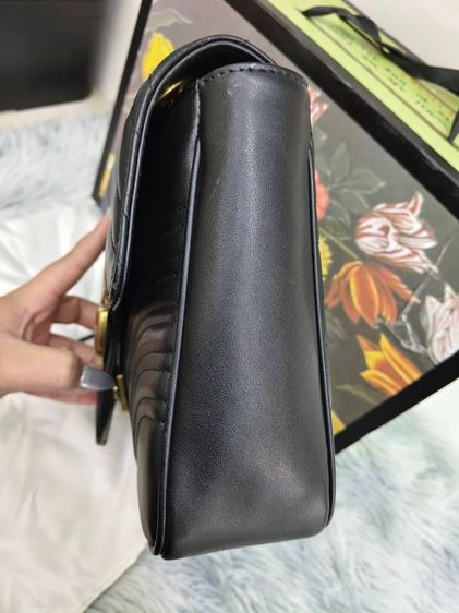 Gucci GG Marmont Matelassé Shoulder Bag Black Leather อะไหล่ทอง รุ่น Heart Back พร้อมกล่อง รูปที่ 2