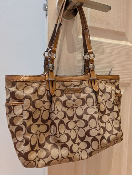 หญิง น้ำตาล ผ้า กระเป๋า coach