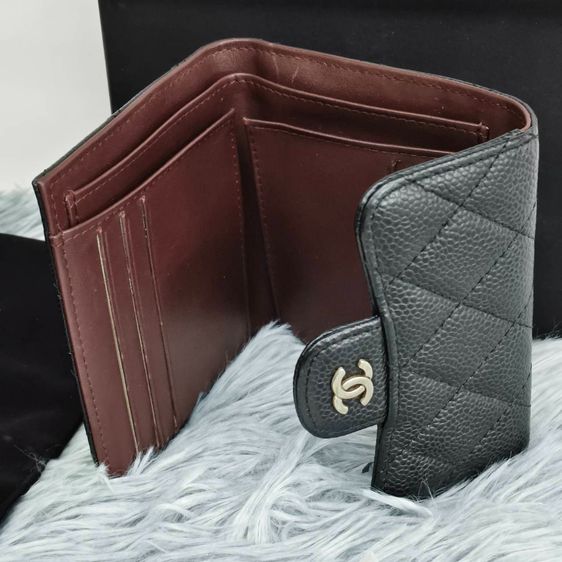 Chanel Wallet Classic Caviar Leather Black กระเป๋าสตางค์ Chanel หนังคาเวียร์ สีดําอะไหล่ทอง มีกล่อง รูปที่ 13