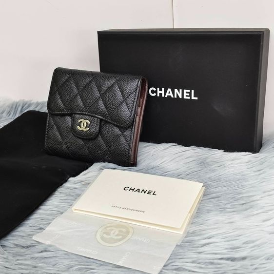 Chanel Wallet Classic Caviar Leather Black กระเป๋าสตางค์ Chanel หนังคาเวียร์ สีดําอะไหล่ทอง มีกล่อง รูปที่ 10
