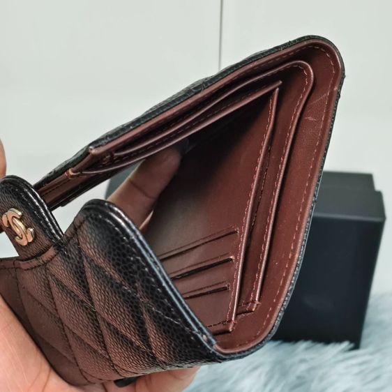 Chanel Wallet Classic Caviar Leather Black กระเป๋าสตางค์ Chanel หนังคาเวียร์ สีดําอะไหล่ทอง มีกล่อง รูปที่ 15