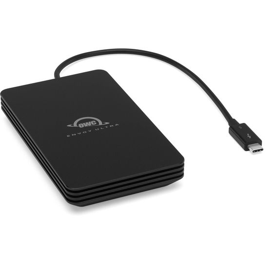 ที่เก็บข้อมูลและเมมโมรี่การ์ด คือ OWC Envoy Ultra Thunderbolt 5 Portable SSD 4TB