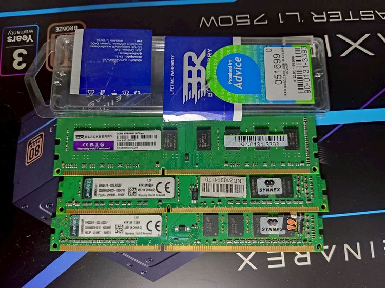 ที่เก็บข้อมูลและเมมโมรี่การ์ด RAM DDR3 ใช้งานปกติ