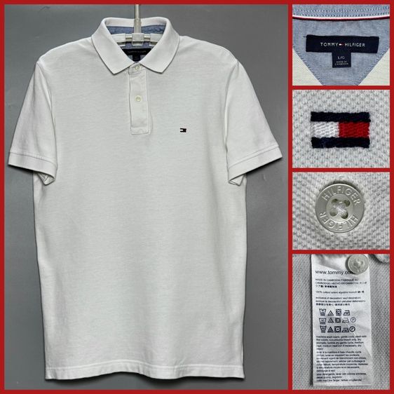 ขาว แขนสั้น ⚠️รุ่นใหม่‼️เสื้อโปโล TOMMY HILFIGER ของแท้ แบบสวย