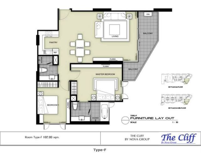 ไม่มี อื่นๆ ขายคอนโด The cliff residence condo พัทยา เนื้อที่102ตารางเมตร   รูปที่ 3