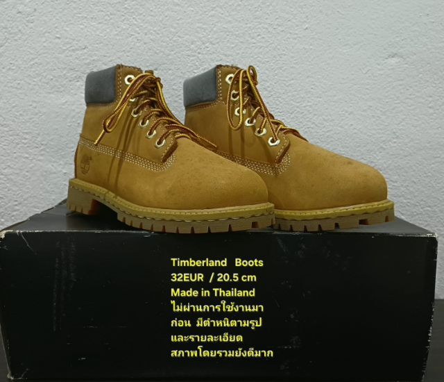 Timberland Boots For Children, Unisex 32EU(20.5cm) ของแท้ มือ 2 สภาพไม่ผ่านการใช้งานมาก่อน, รองเท้า Timberland หนังแท้ พื้นเต็ม Softเชือกแท้ รูปที่ 4