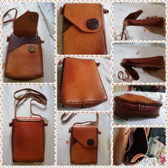 น้ำตาล กระเป๋าหนังแท้ สะพายได้ ของใหม่ สภาพดี