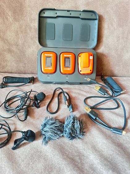 มือ 2 2 ไมโครโฟนไร้สาย คลื่น2.4GHz สำหรับกล้อง มือถือ รูปที่ 4