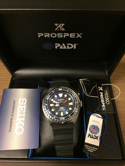 น้ำเงิน Seiko Prospex PADI Kinetic GMT SUN065P1