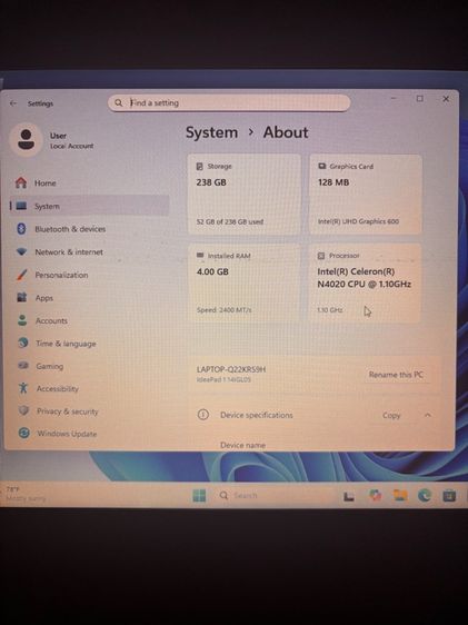 💻 ขาย Lenovo IdeaPad 14” พร้อมใช้งาน  รูปที่ 4