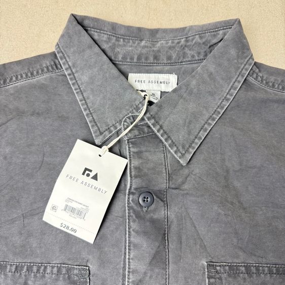 เสื้อเชิ้ต​ Free Assembly ผ้า Canvas ใหม่มือหนึ่ง​ Size XL​ รูปที่ 9