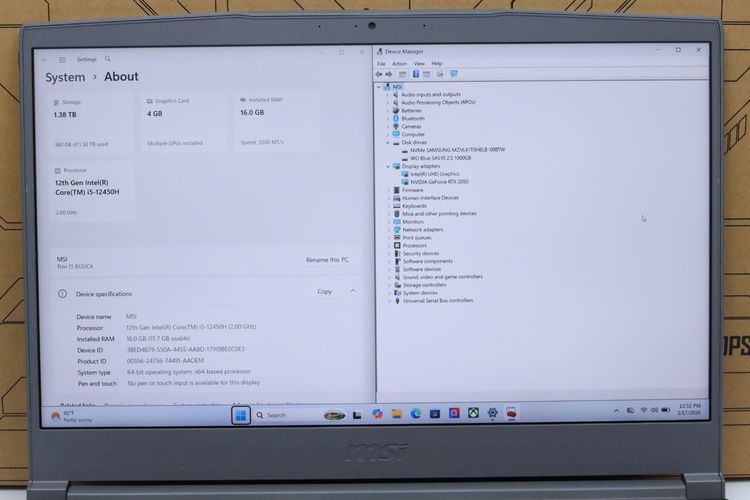MSI THIN 15  Core i5-12450H RTX2050 RAM16 512GB - ID26030193 รูปที่ 4