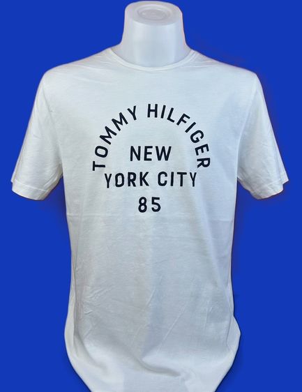 เสื้อทีเชิ้ต EU 42 ขาว แขนสั้น Tommy Hilfiger Men's Classic American casual T-Shirt