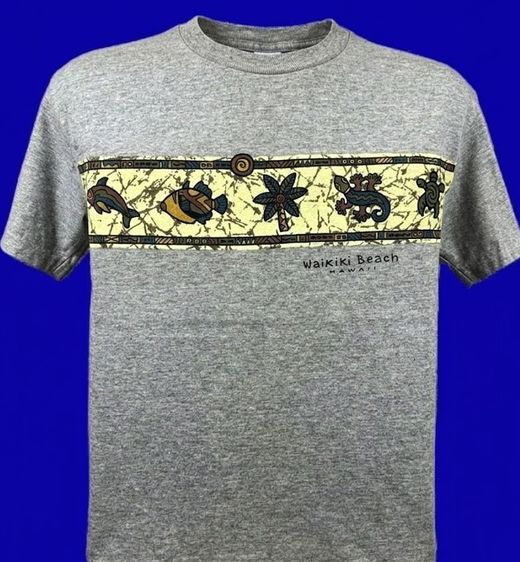 เสื้อทีเชิ้ต EU 41.5 แขนสั้น AAA Activewear Classic Graphic ของ Waikiki Beach,Hawaii(Made in USA.) 