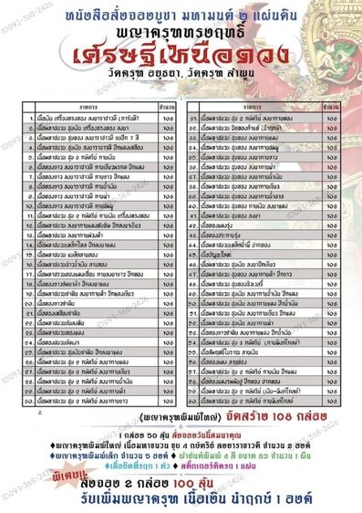 พญาครุฑทรงฤทธิ์ เศรษฐีเหนือดวง
วัดครุฑ จ.อยุธยา  วัดครุฑ จ.ลำพูน
 ออกปี 2568 รูปที่ 5