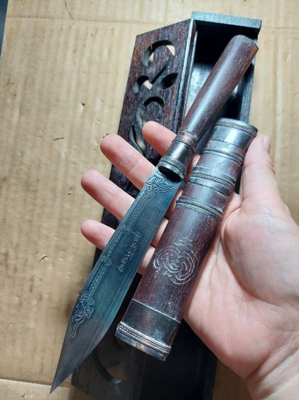 เครื่องรางมีดหมอหลวงพ่อเดิมวัดหนองโพใบ 5 นิ้วยาวรวม 10 นิ้วพร้อมกล่อง รูปที่ 3