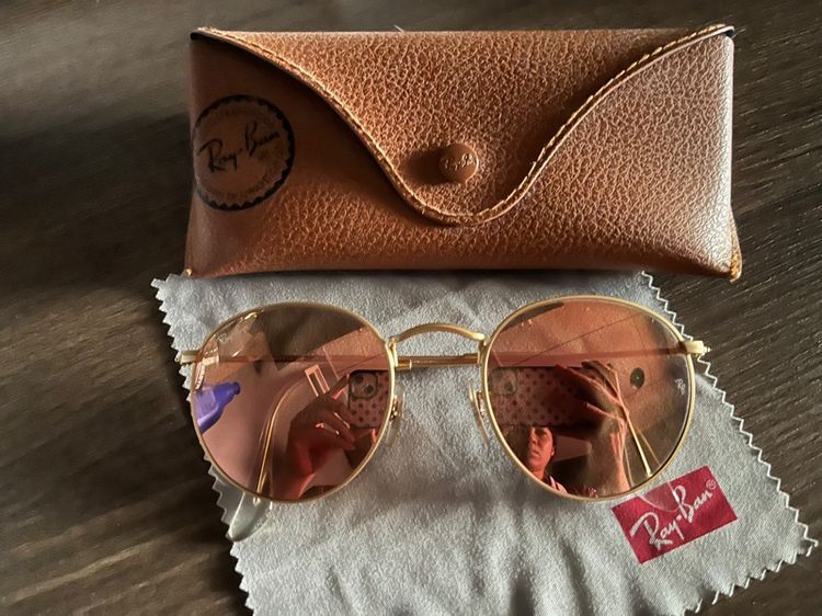 แว่นตากันแดด แว่น Ray-Ban pink gold