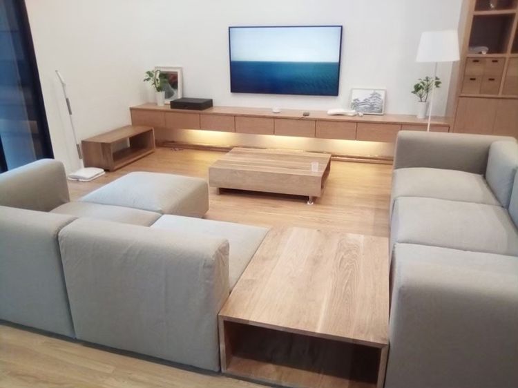 โต๊ะประชุม ไม้โอ๊คจริง โต๊ะเอนกประสงค์ Co working คาเฟ่ รูปที่ 15