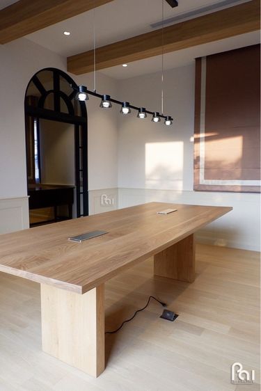 โต๊ะประชุม ไม้โอ๊คจริง โต๊ะเอนกประสงค์ Co working คาเฟ่ รูปที่ 2