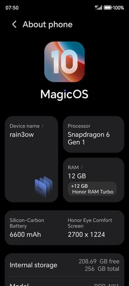 honor X9C 5G สีดำ แรม 24  turbo boots  รอม 256  รูปที่ 10