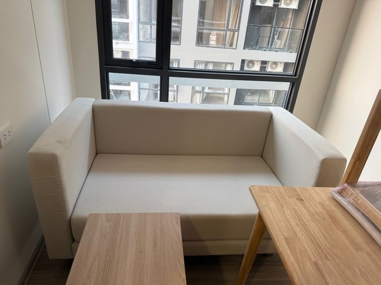 ของใหม่ โซฟาผ้า 2 ที่นั่ง สีเบจ