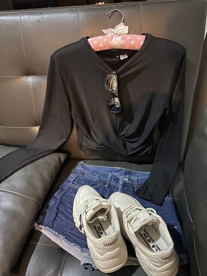 ดำ EU 34 อื่นๆ อื่นๆ เสื้อครอปแขนยาวมือสอง