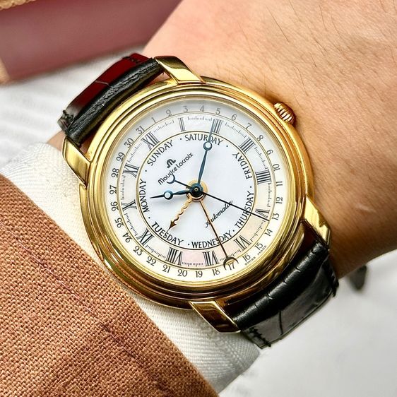 ทอง Maurice Lacroix Masterpiece pointer Day-Date MOP dial automatic Swiss Made