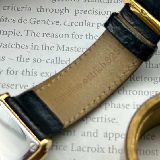 Bucherer Q gold rectangular white Roman sub-second dial Swiss Made รูปที่ 8