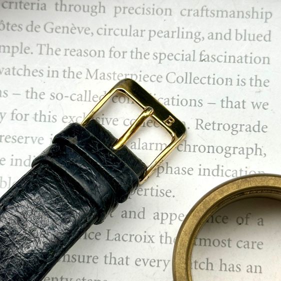 Bucherer Q gold rectangular white Roman sub-second dial Swiss Made รูปที่ 9