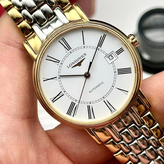 Longines Presence La Grande Classique gold white Roman dial automatic Swiss Made รูปที่ 4