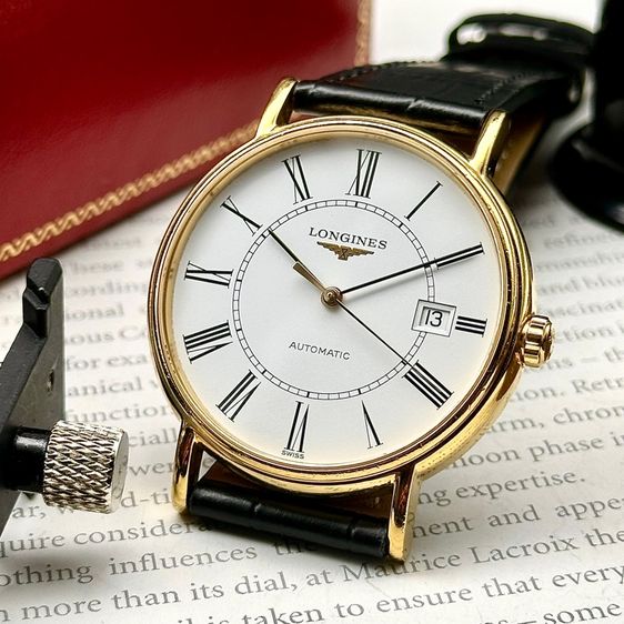 Longines Presence La Grande Classique gold white Roman dial automatic Swiss Made รูปที่ 6