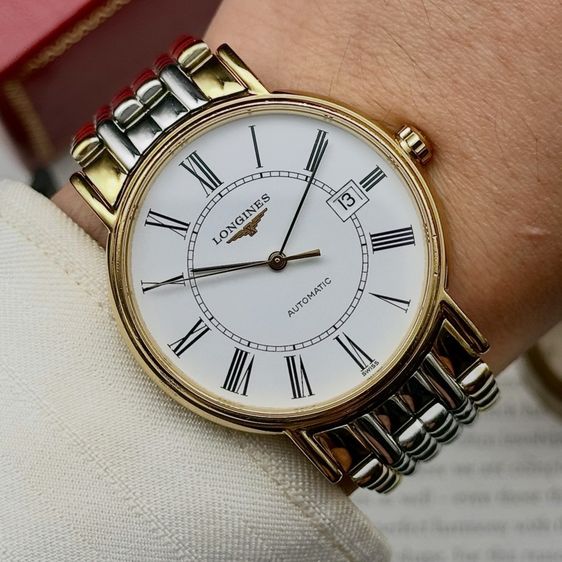 Longines Presence La Grande Classique gold white Roman dial automatic Swiss Made รูปที่ 2