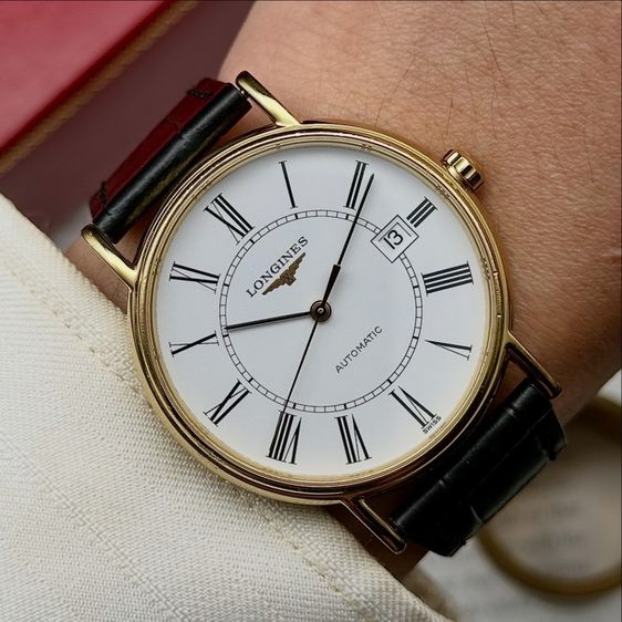 ทอง Longins Longines Presence La Grande Classique gold white Roman dial automatic Swiss Made