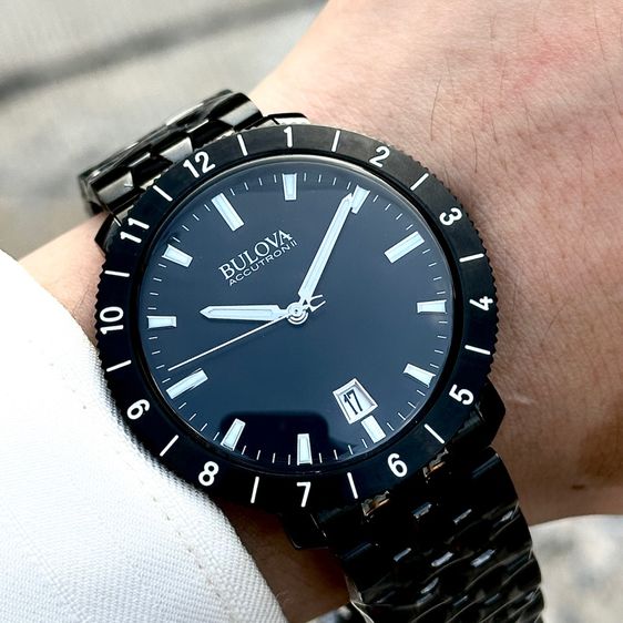 ดำ อื่นๆ Bulova Accutron II moonview stainless steel black ion plated เข็มสะกดวิญญาณ