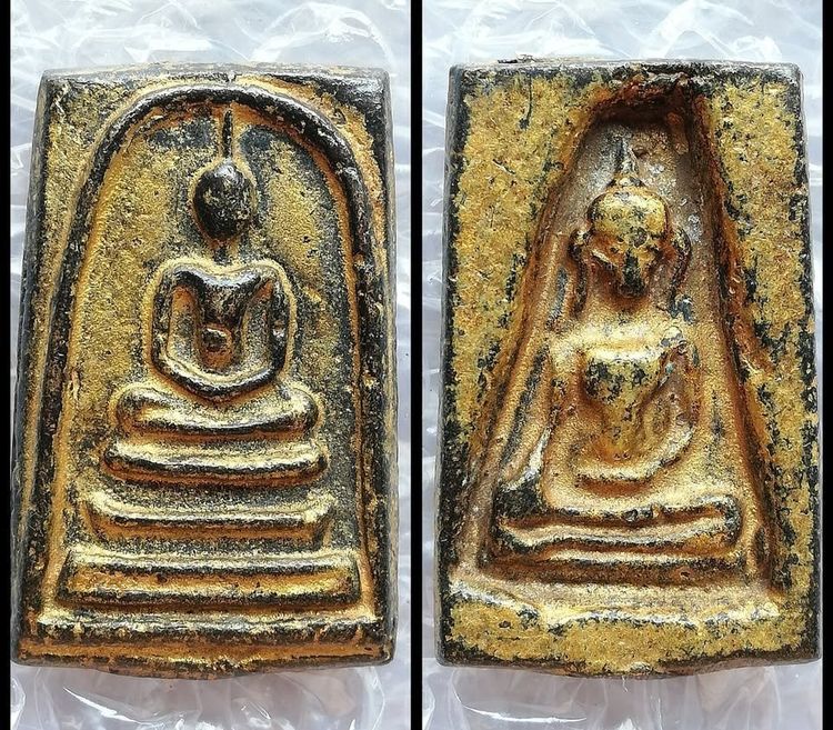 สมเด็จเนื้อโลหะเก่าหลังเบญจภาคี ลงรักปิดทอง คละพิมพ์ รูปที่ 8