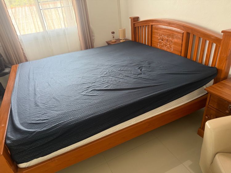 Teak bed King sale ,เตียงสวยไม้สัก ใหม่ มาก  รูปที่ 10